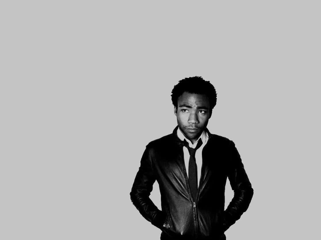 Donald Glover Blackand White Portrait Wallpaper