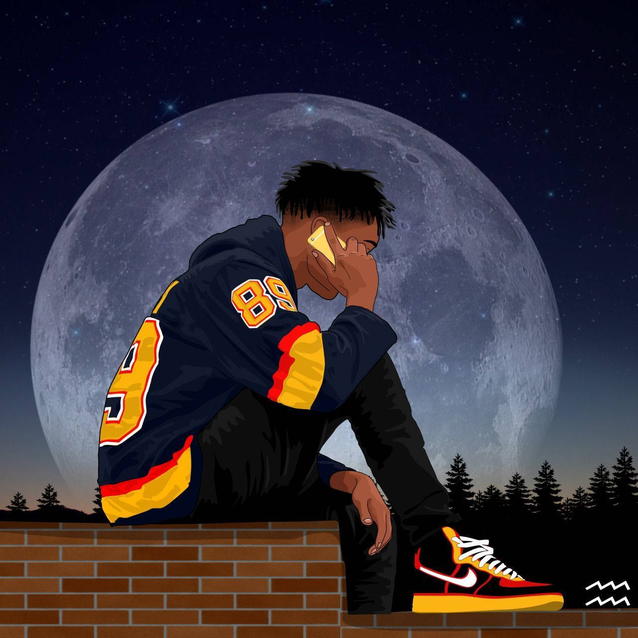 Dope Cartoon Nike Shoes Wallpaper