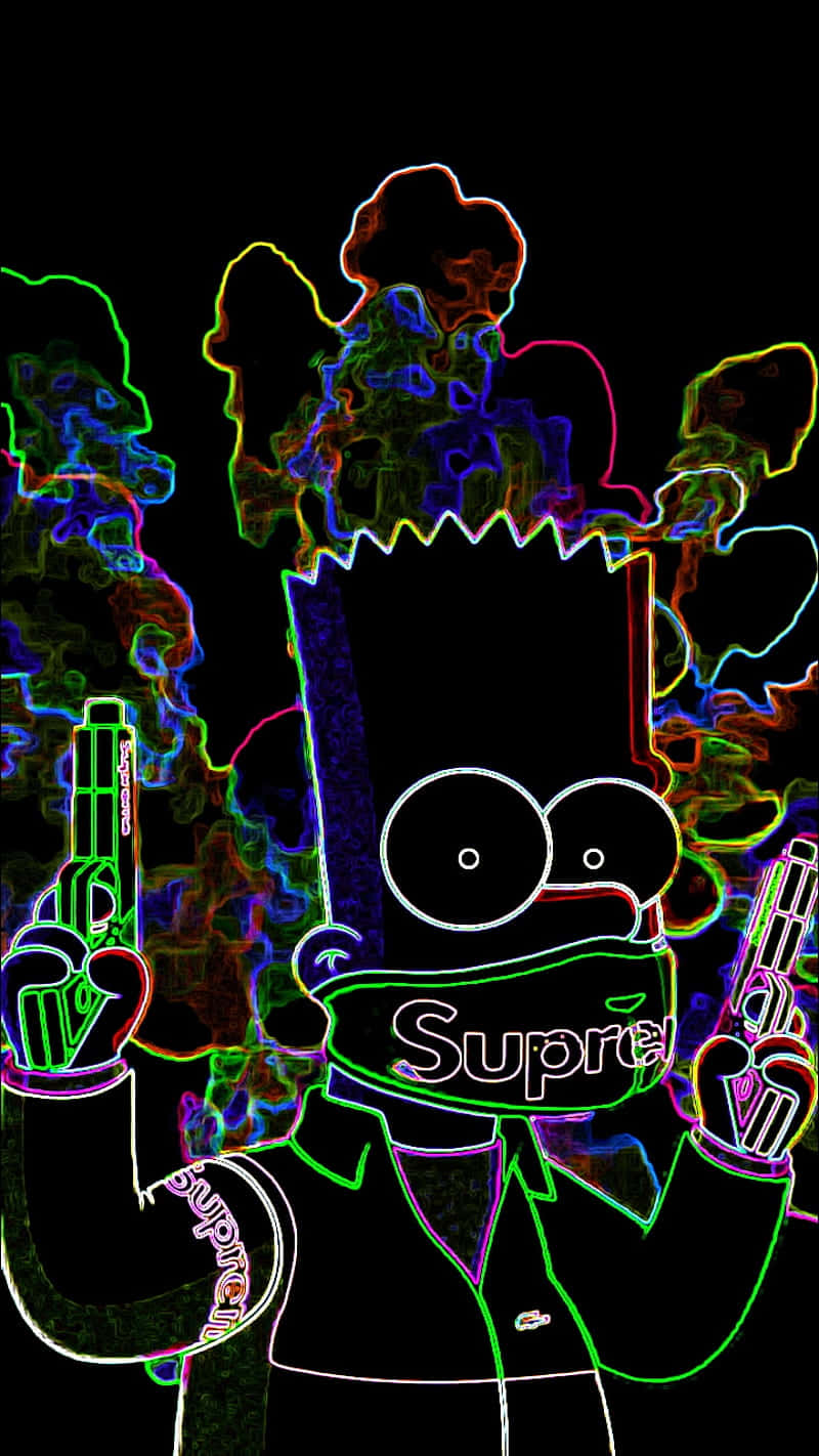 Dope Simpsons - A Cool Crossover Of Pop Culture Wallpaper