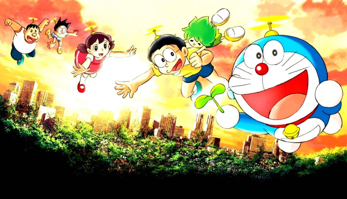 Doraemon And Nobita Hara Hara Planet Wallpaper