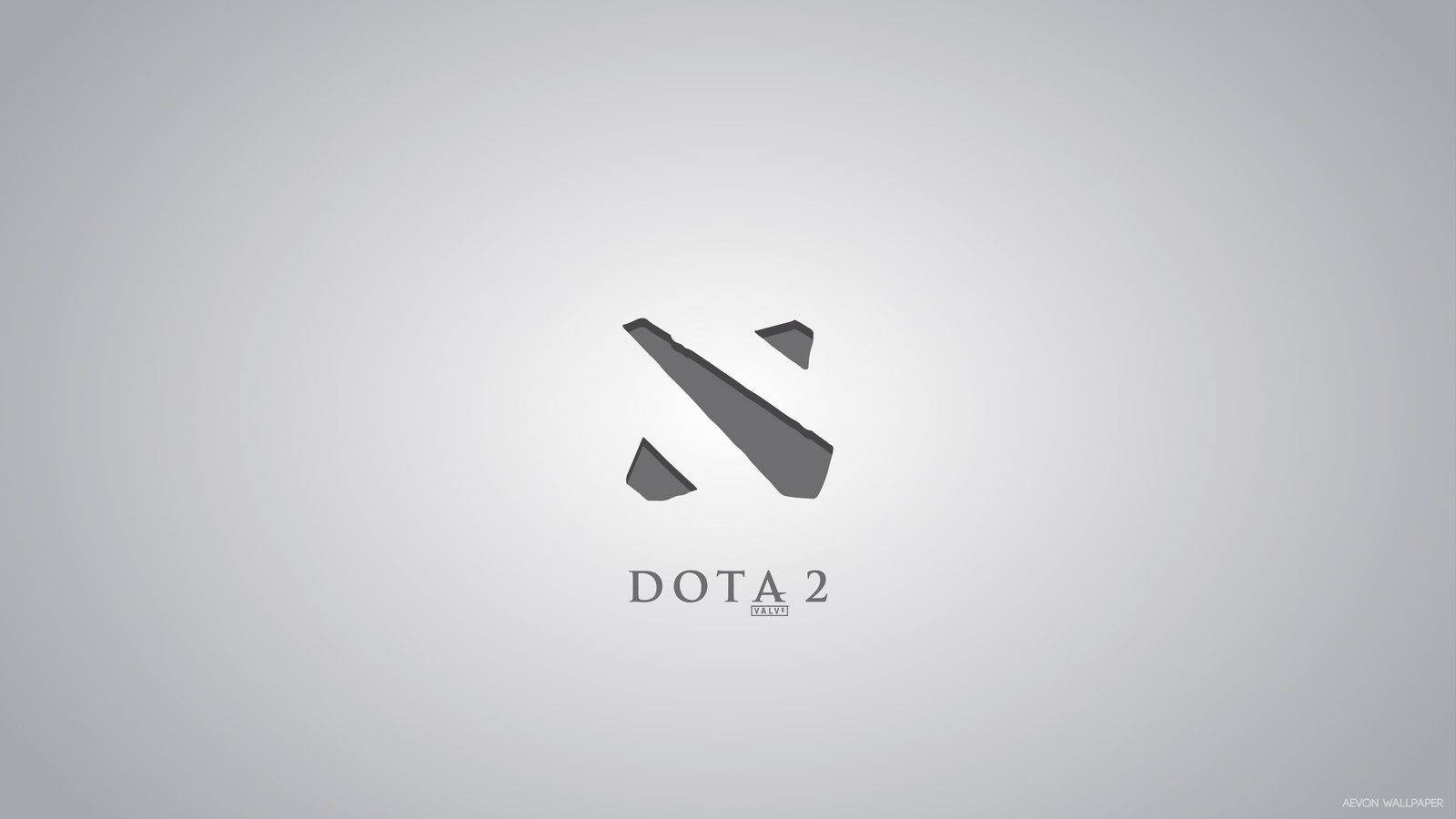 Dota 2 Logo Light Gray Wallpaper