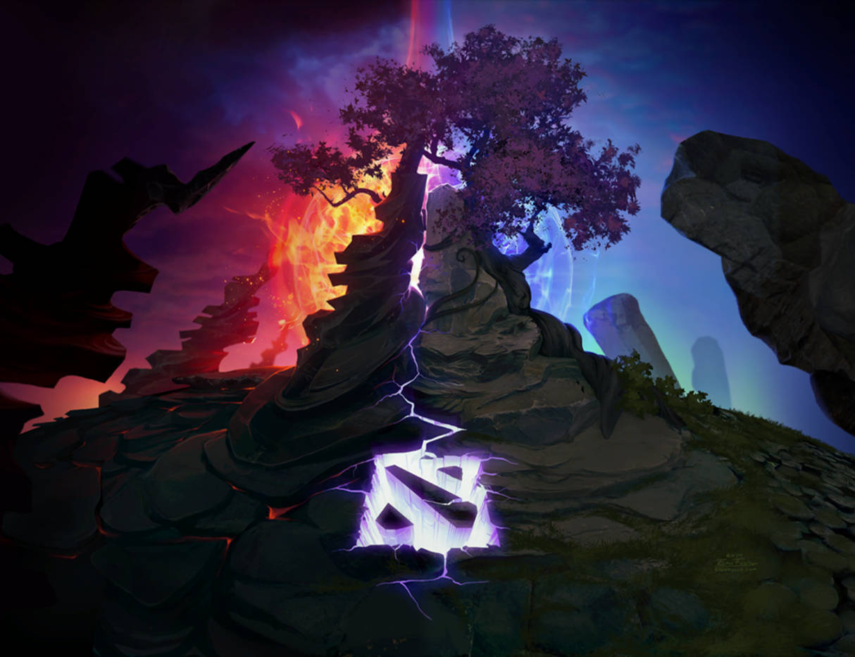 Dota 2 Logo Lightning Wallpaper