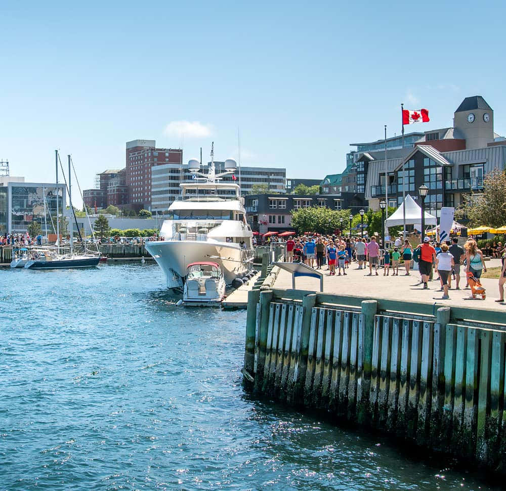 Downtown Halifax Showcasing Nighttime Beauty Wallpaper