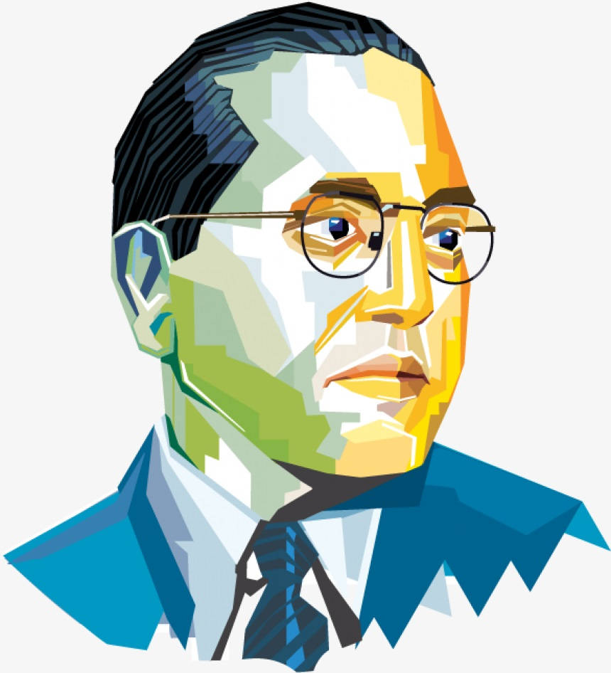 Dr Babasaheb Ambedkar Painting With Shading Wallpaper