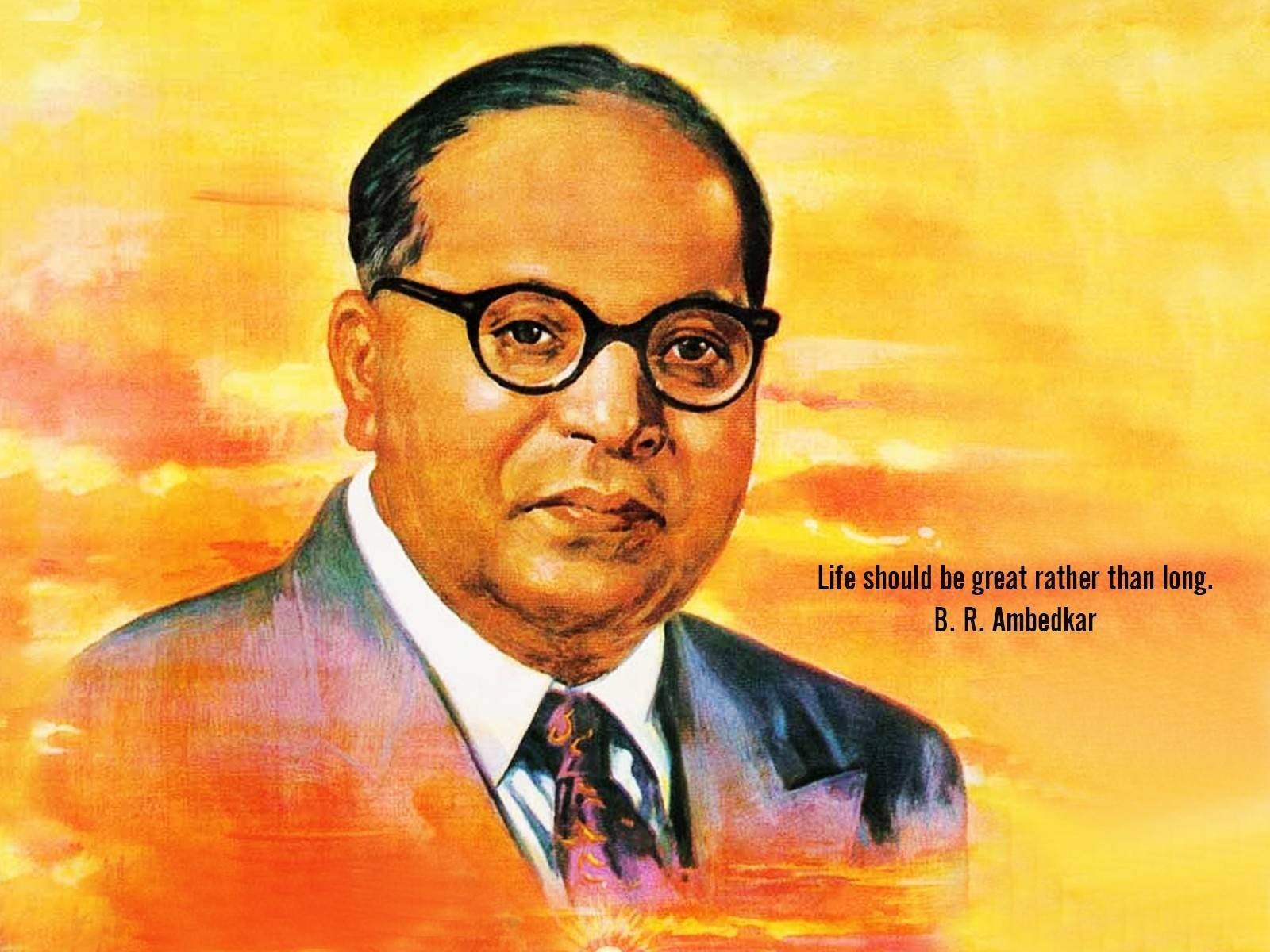 Dr Babasaheb Ambedkar Quote In Orange Wallpaper