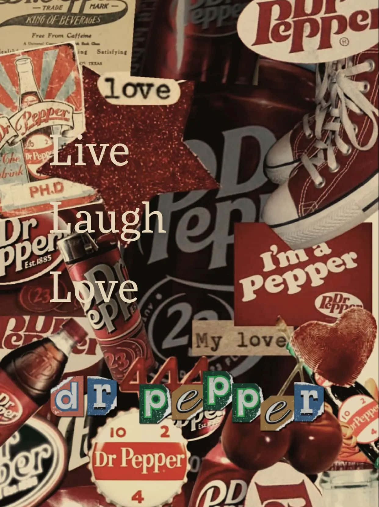 Dr Pepper Collage Aesthetic Wallpaper