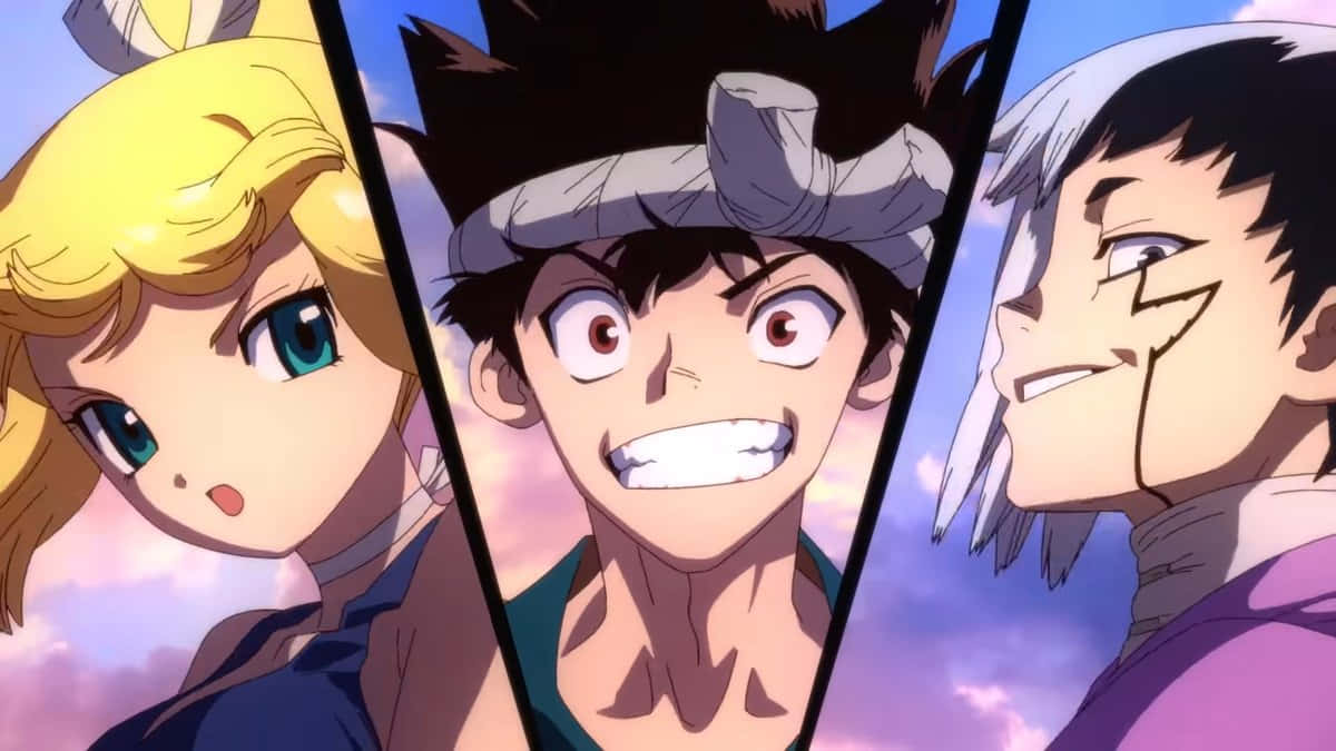 Dr Stone Trio Smiling Wallpaper