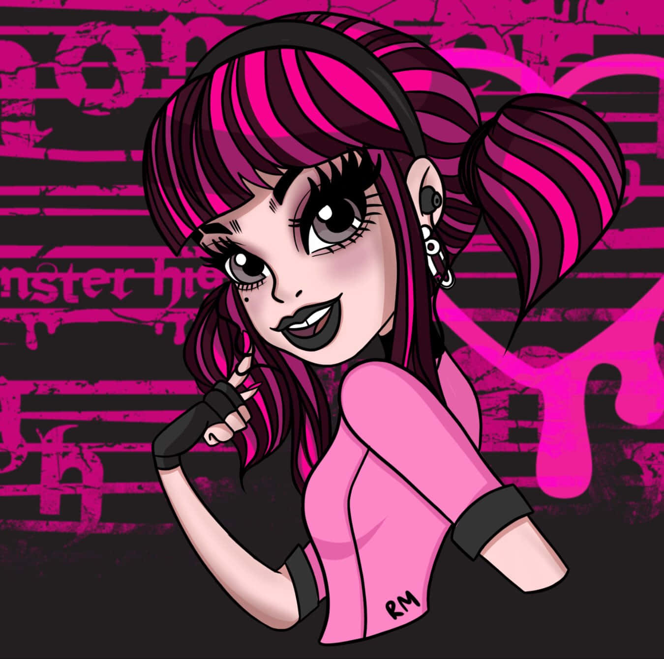 Draculaura Monster High Character Illustration Wallpaper