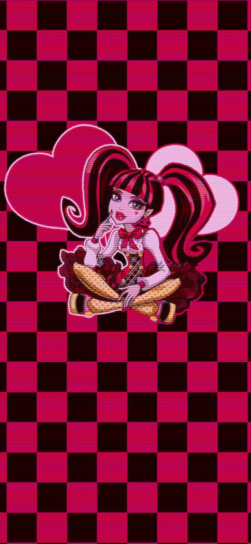 Draculaura Monster High Heart Background Wallpaper