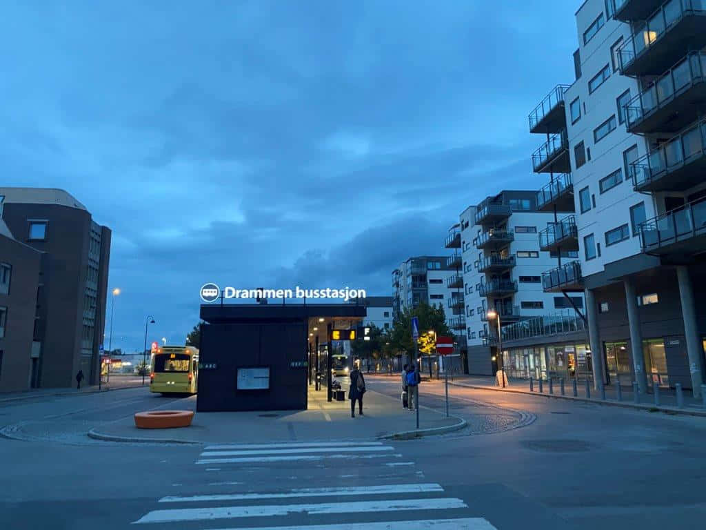 Drammen Bus Station Dusk Wallpaper