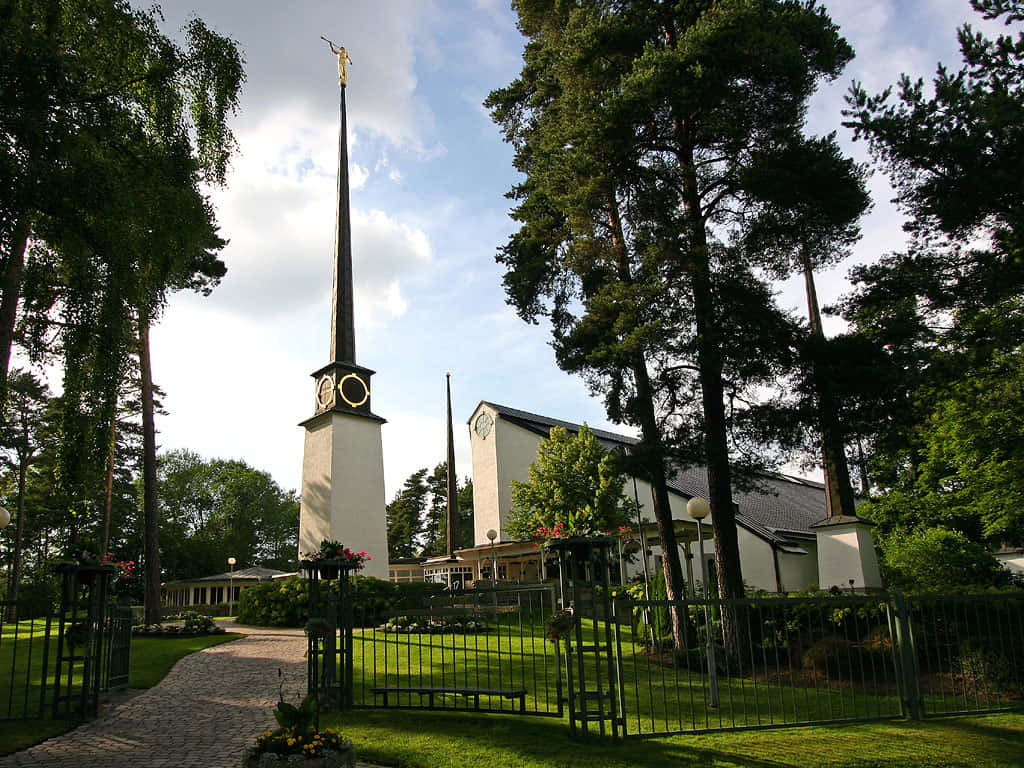 Drammen Church Spireand Clock Tower Wallpaper