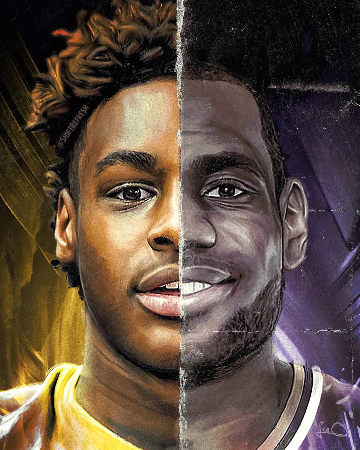 Drawing Of Bronny James And Lebron James Wallpaper