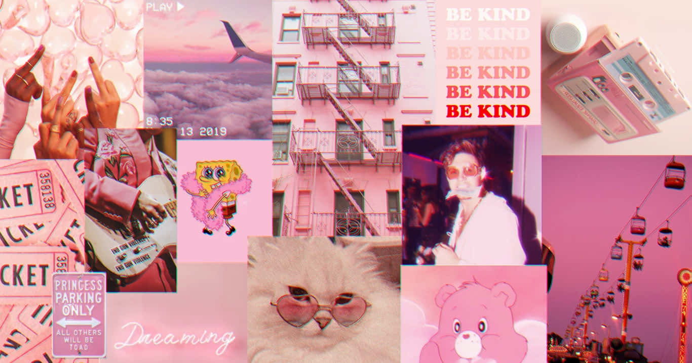 Dreamy Kawaii Pink Aesthetic Desktop Wallpaper Wallpaper