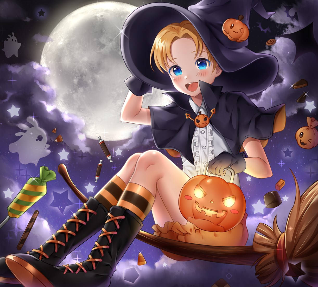 Dress Up For A Frightful Halloween With Your Favorite Anime Characters Wallpaper