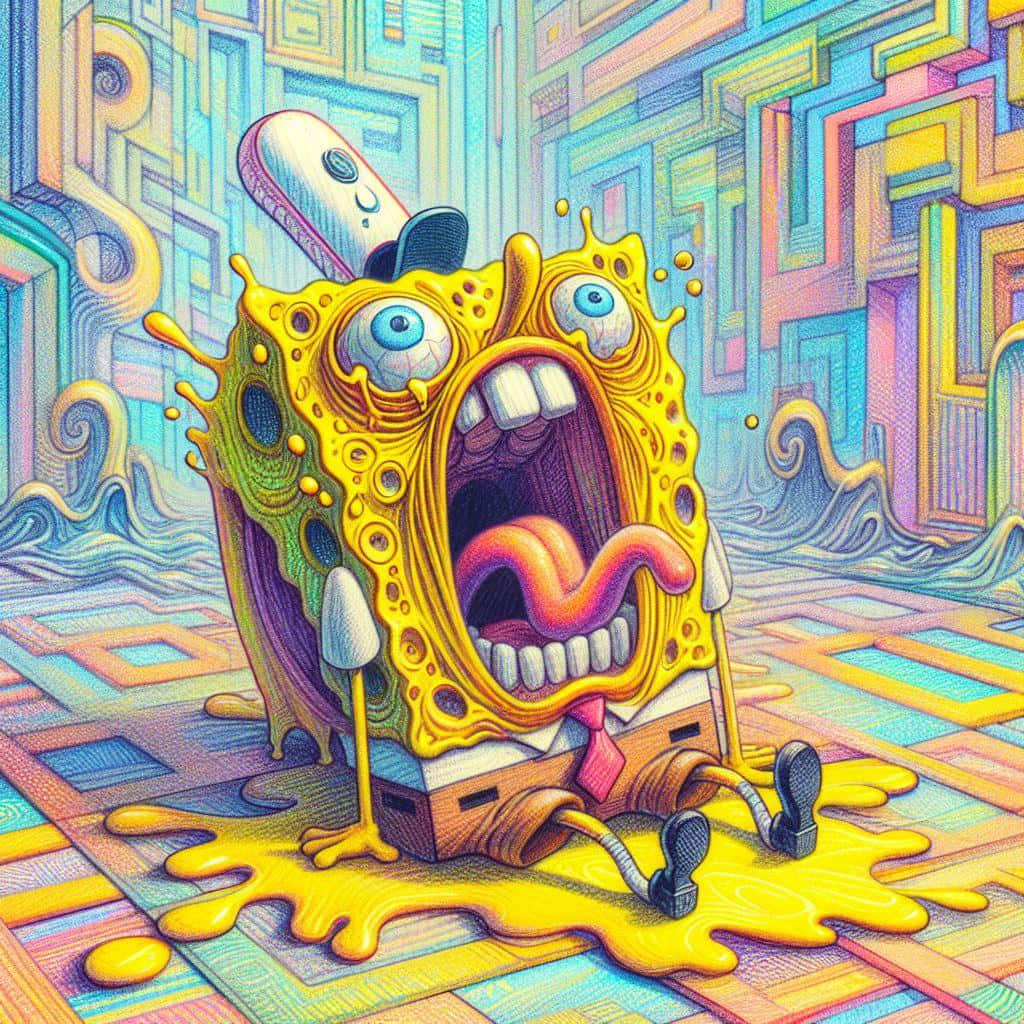 Drippy_ Spongebob_ Meltdown_ Art Wallpaper