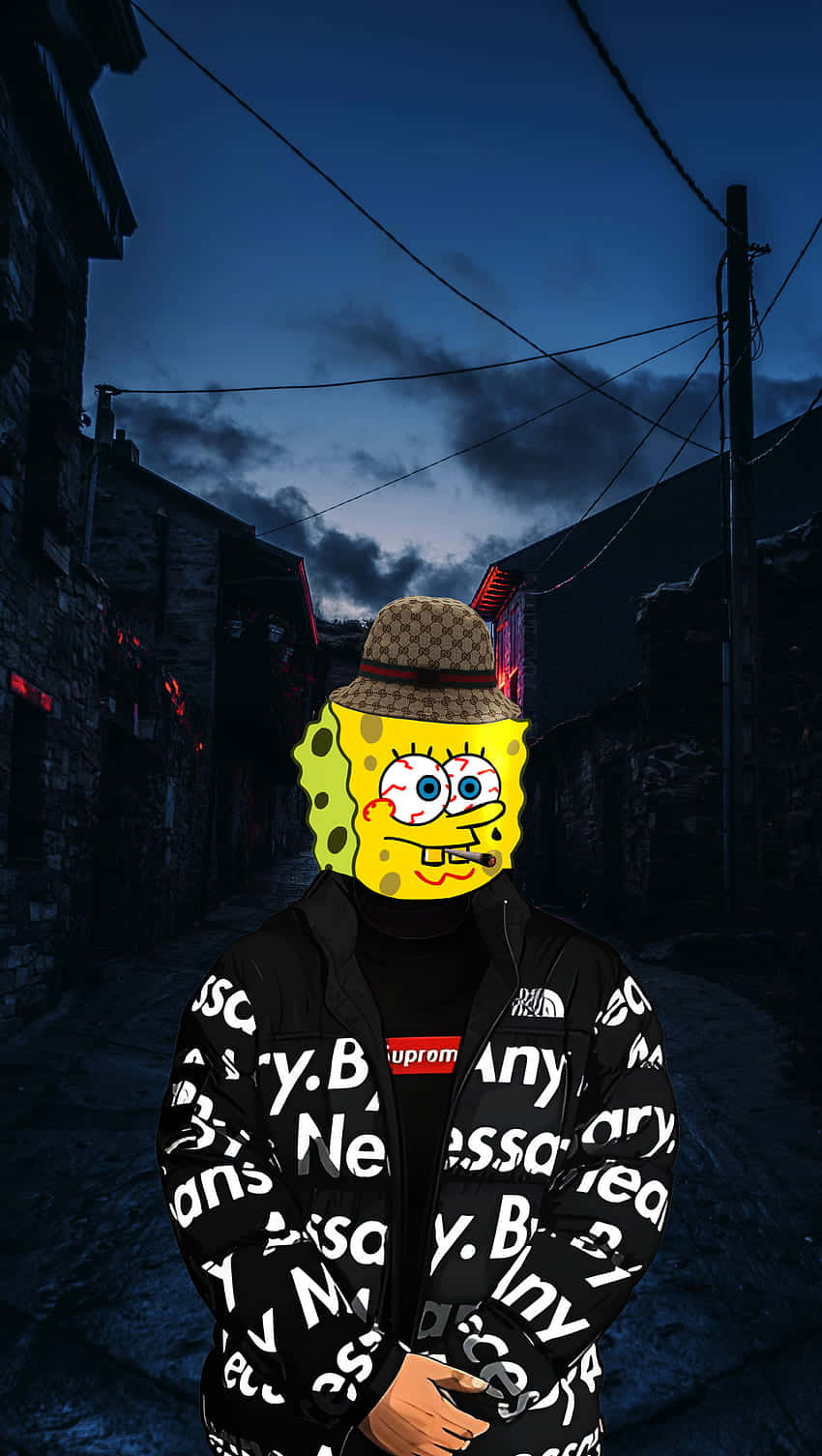 Drippy_ Spongebob_ Streetwear_ Style Wallpaper