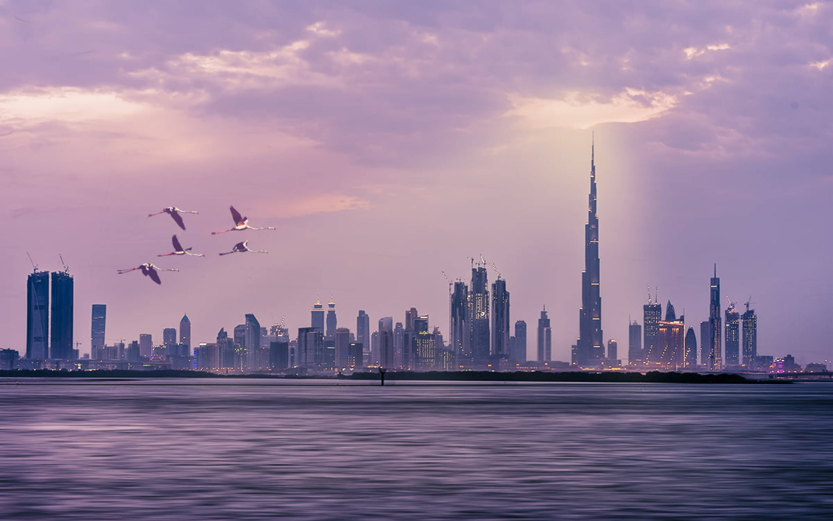 Dubai Skyline With Burj Khalifa Wallpaper