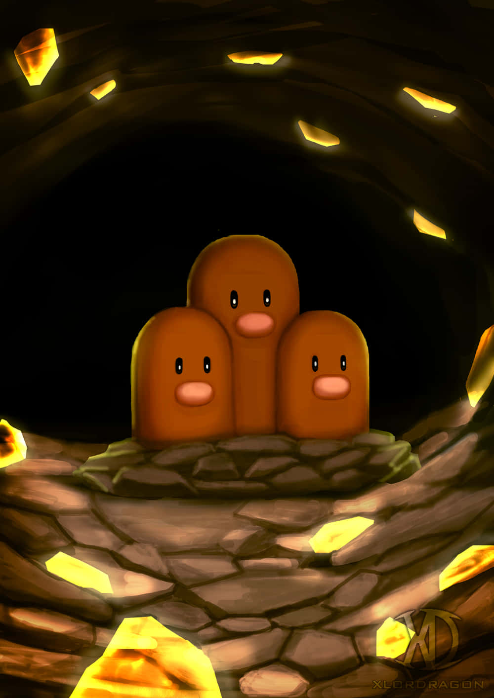 Dugtrio Inside Cave Wallpaper