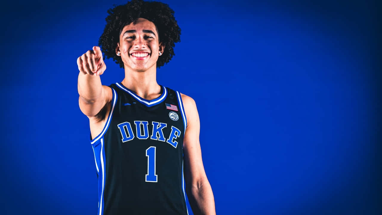 Duke Basketball Player Pointing Wallpaper