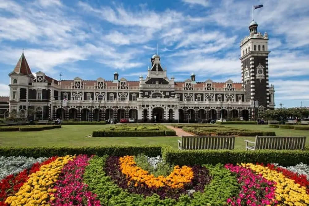 Dunedin Railway Station New Zealand Wallpaper