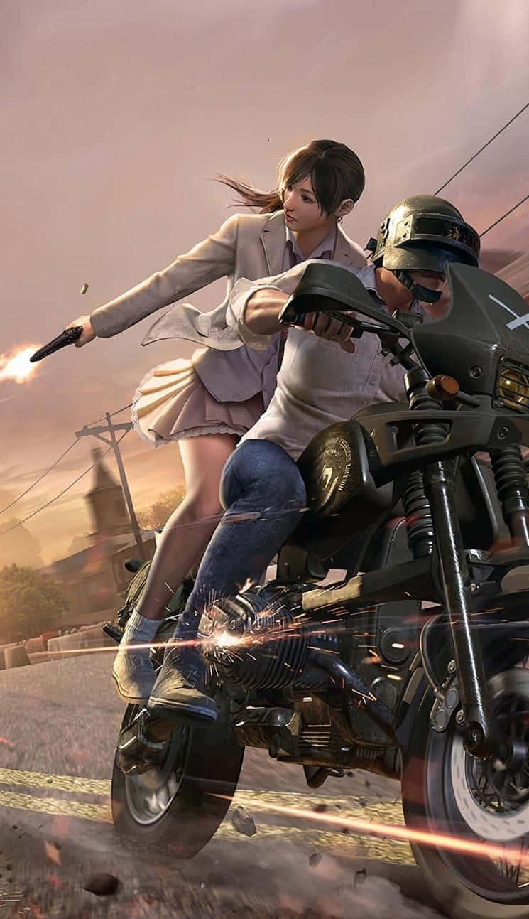 Duo On Motorcycle Pubg Iphone Wallpaper