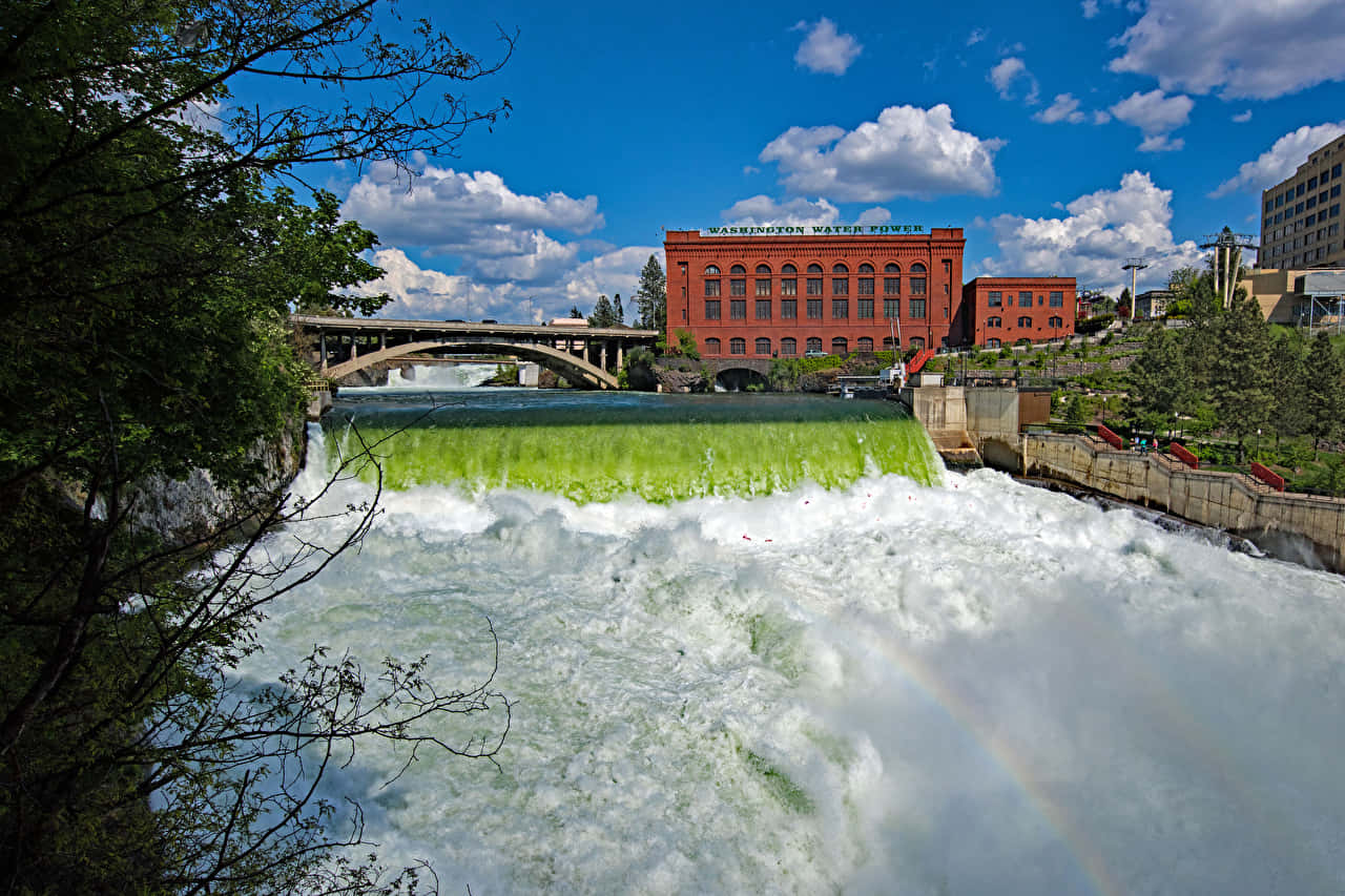 Dusk Descends On Downtown Spokane Wallpaper