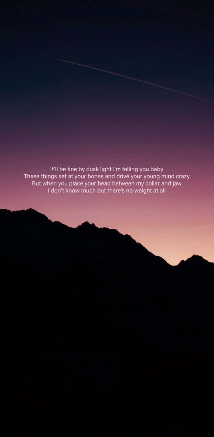 Dusk Sky Zach Bryan Quote Wallpaper