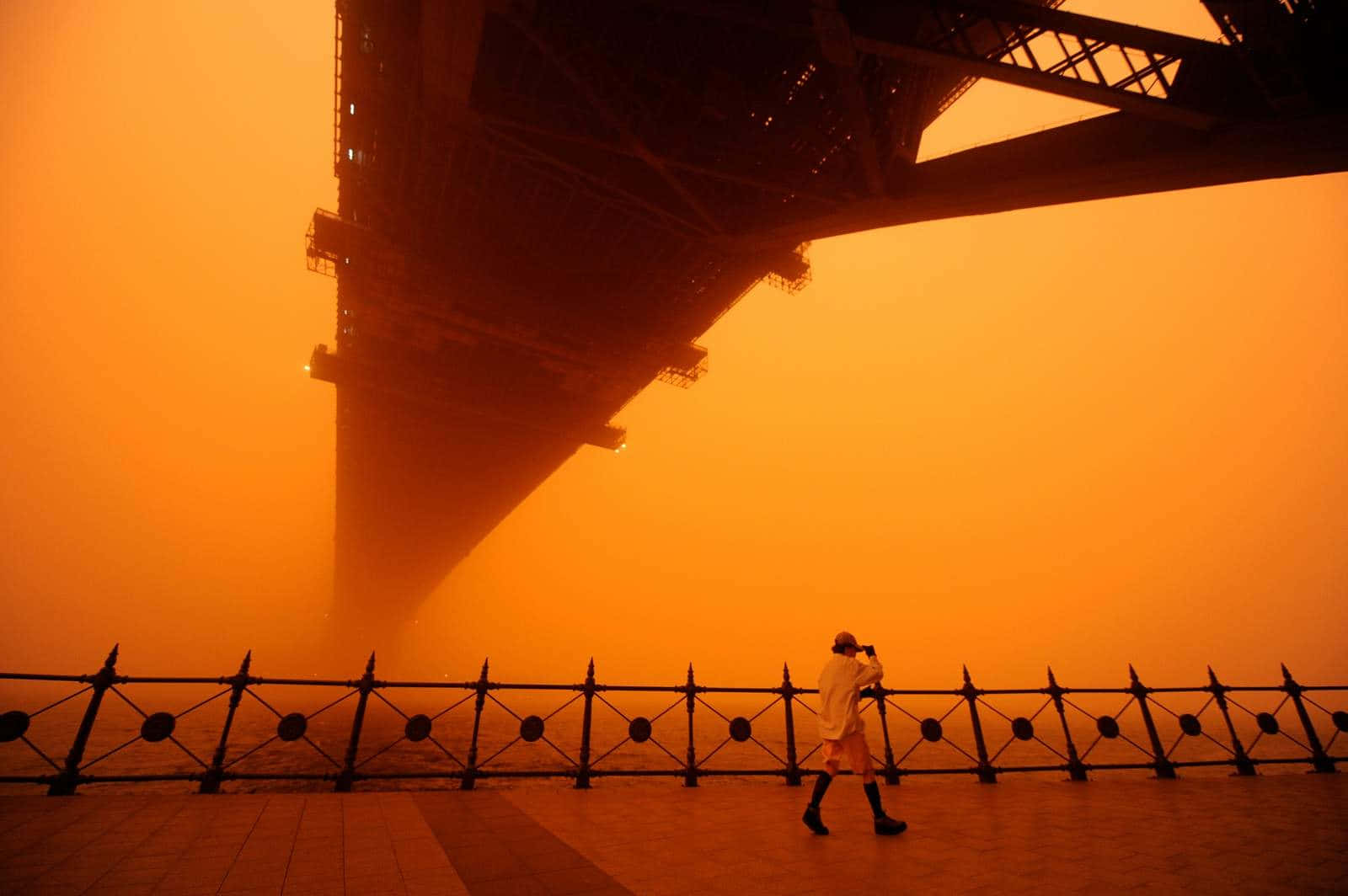 Dust Storm Under Bridge Wallpaper