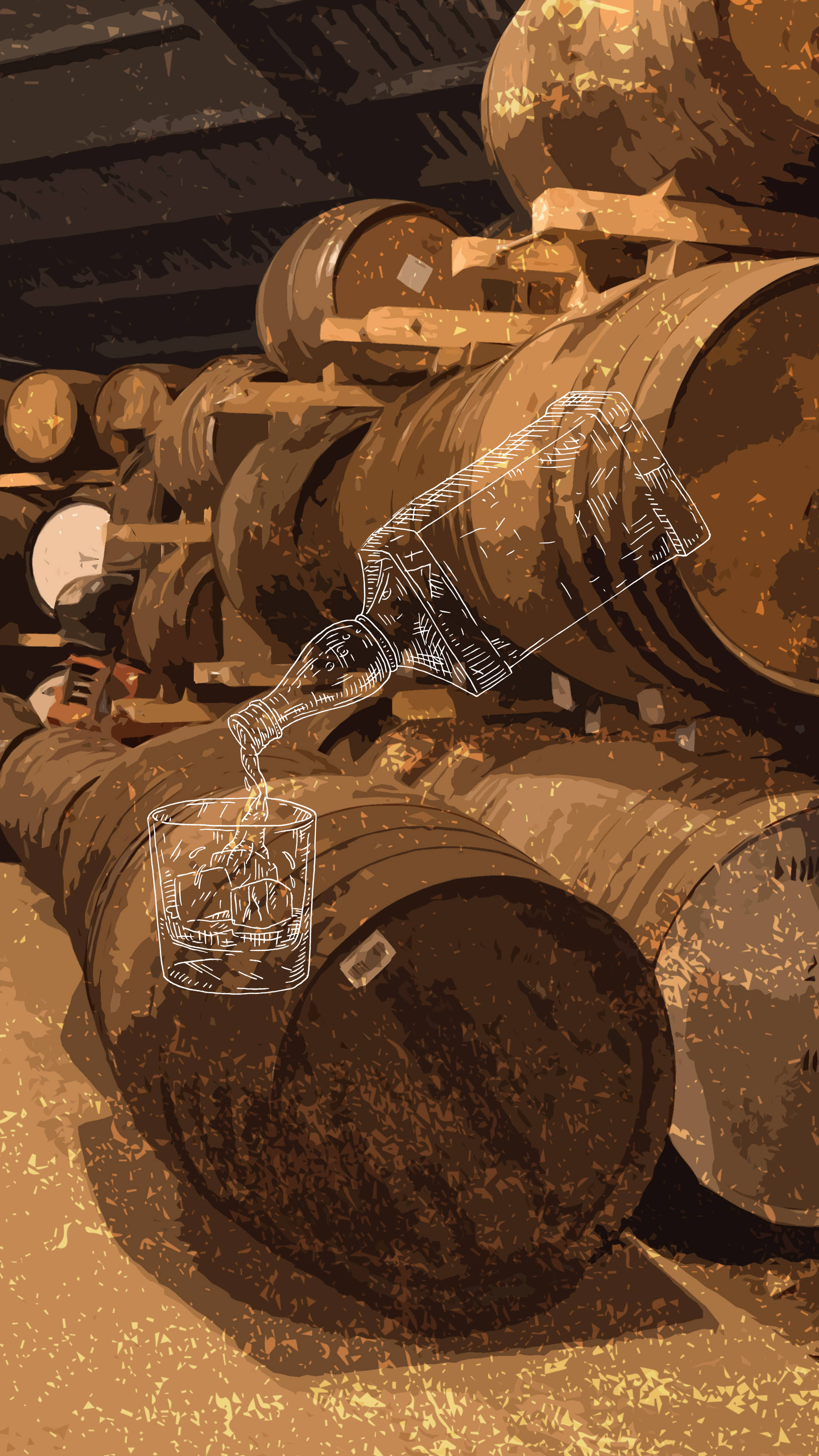 Dusty Western Barrels Aesthetic Wallpaper