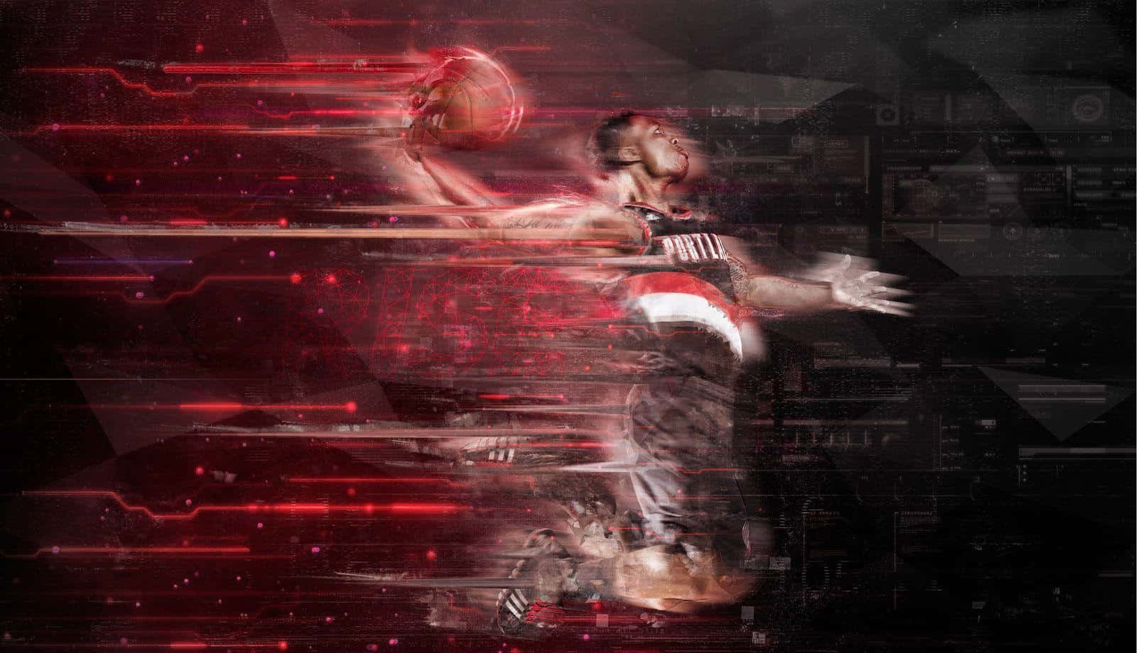 Dynamic Basketball Player Motion Blur Wallpaper