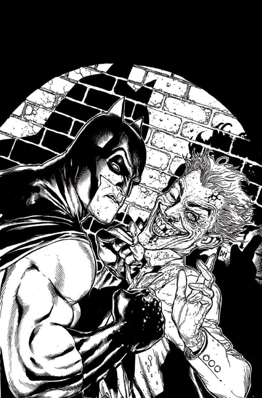 Dynamic Black And White Comic Scene Wallpaper