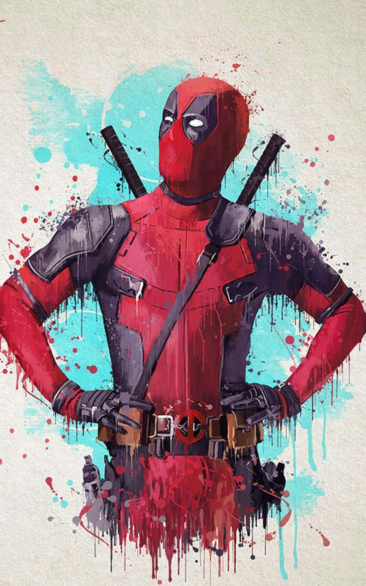 Dynamic Deadpool Art In Action Wallpaper