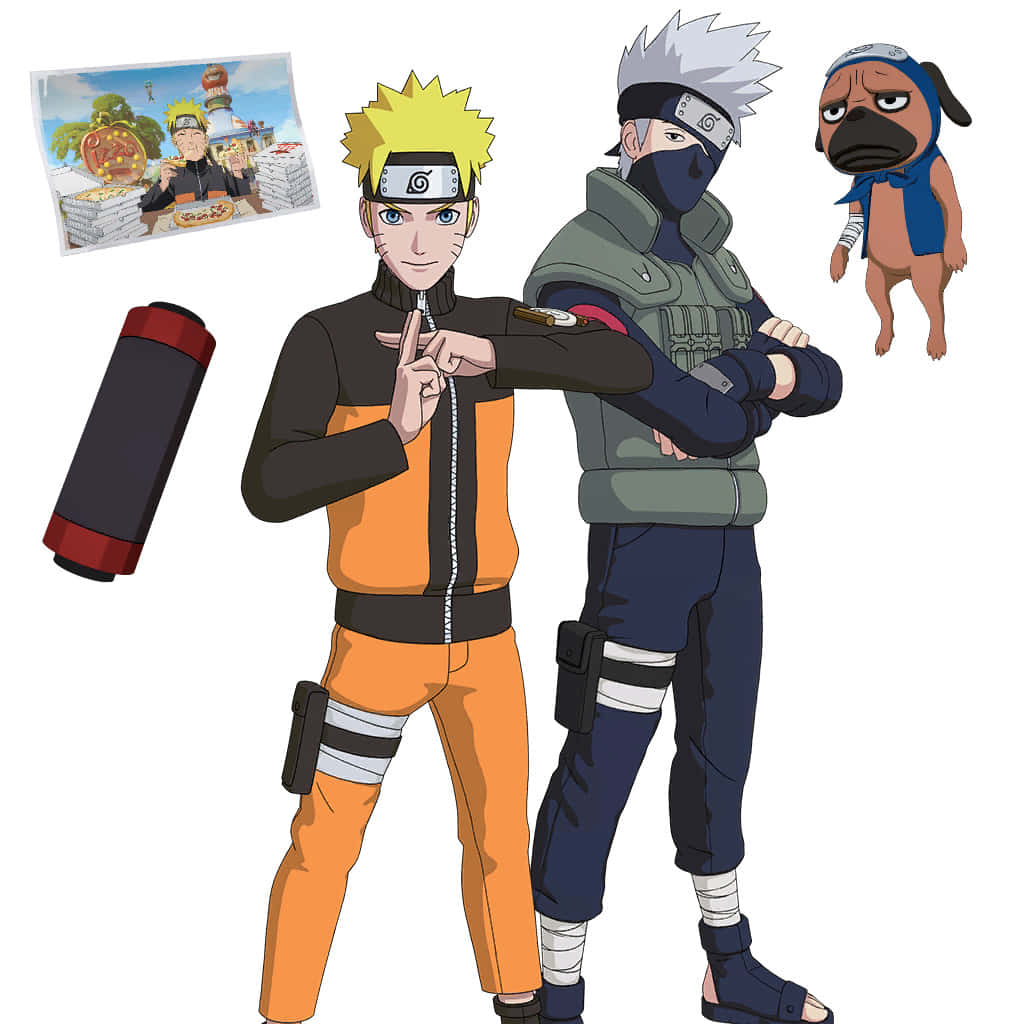 Dynamic Duo: Kakashi And Naruto In Action Wallpaper