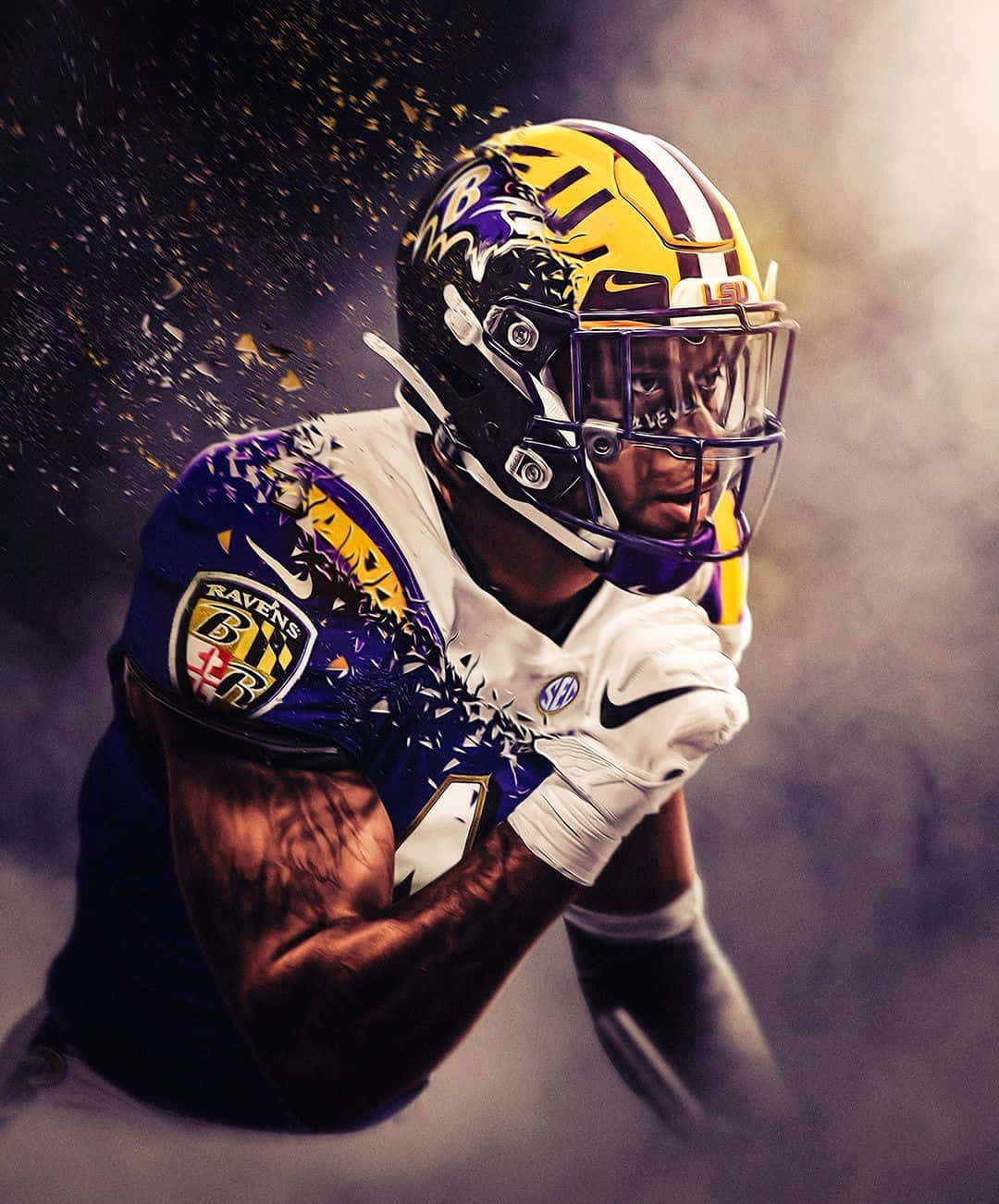 Dynamic Football Player Artwork Wallpaper