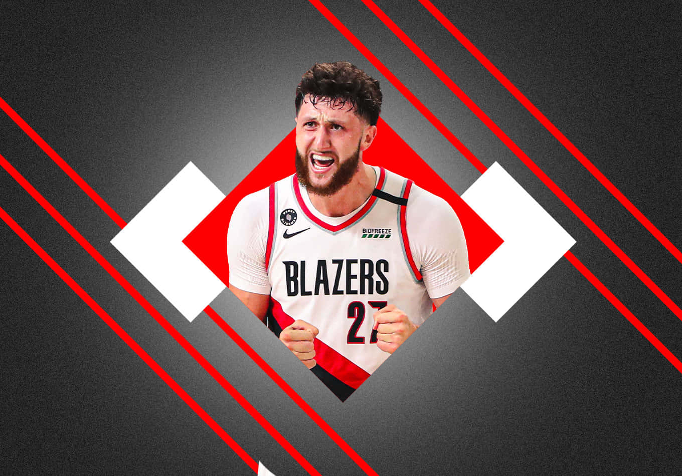 Dynamic Illustration Of Bosnian Basketball Star Jusuf Nurkic Wallpaper