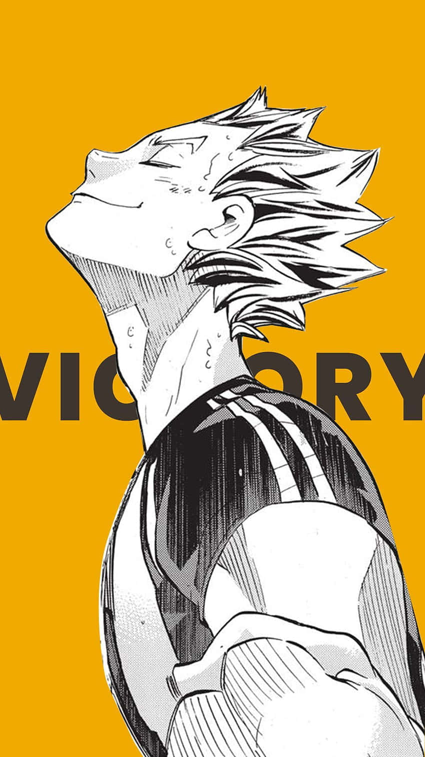 Dynamic Volleyball Moments With Karasuno High's Team In Haikyuu Fan Art Wallpaper