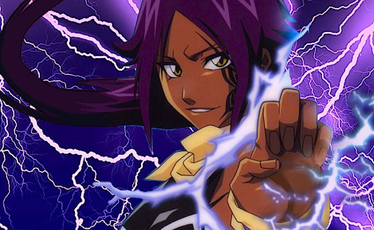 Dynamic Yoruichi Shihoin In Action Wallpaper Wallpaper