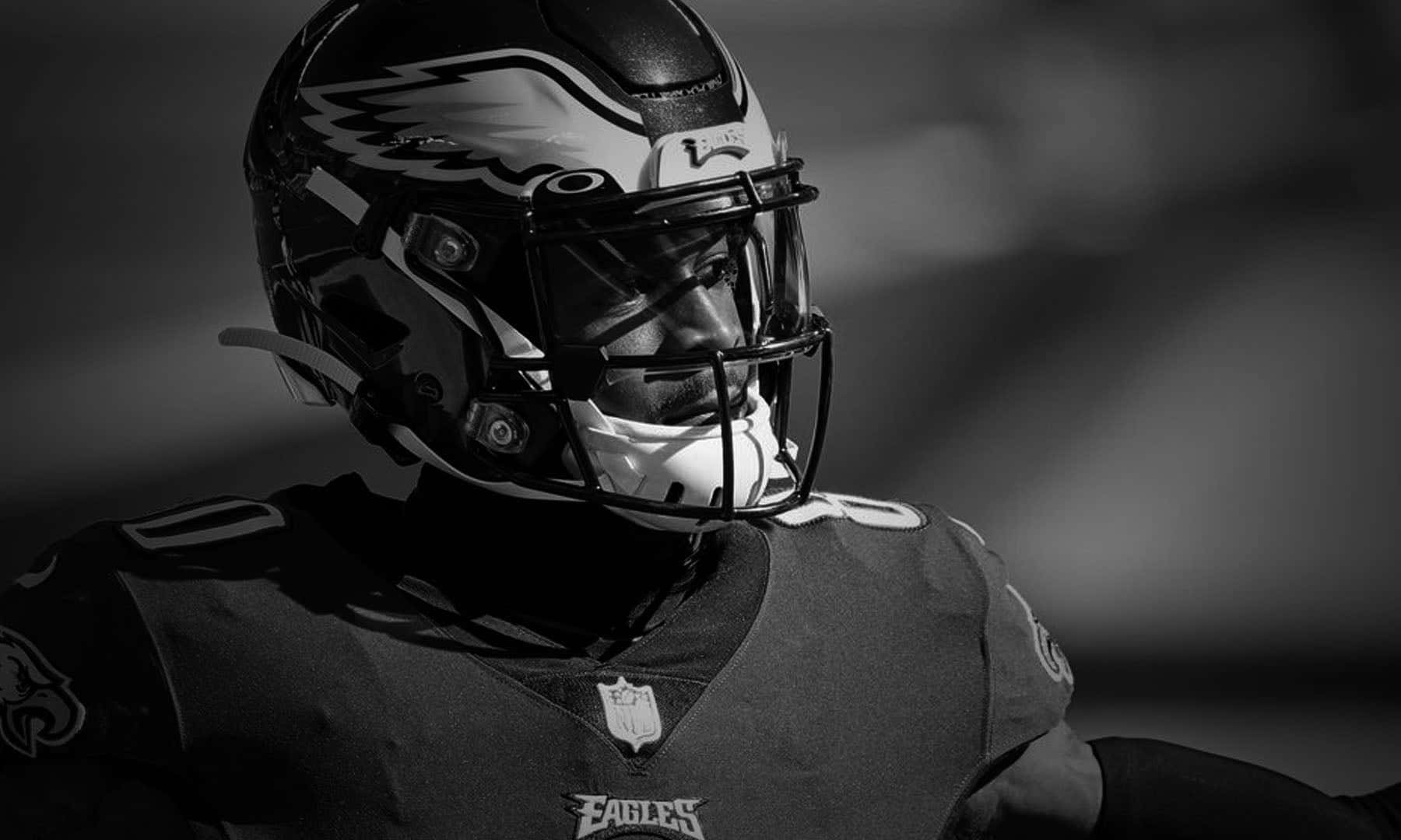 Eagles Player Blackand White Portrait Wallpaper