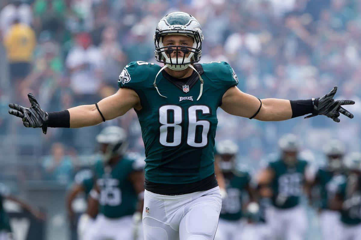 Eagles Tight End Zach Ertz Celebration Wallpaper