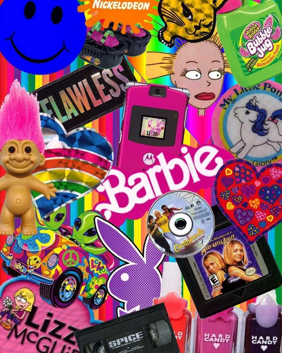 Early2000s Pop Culture Collage Wallpaper