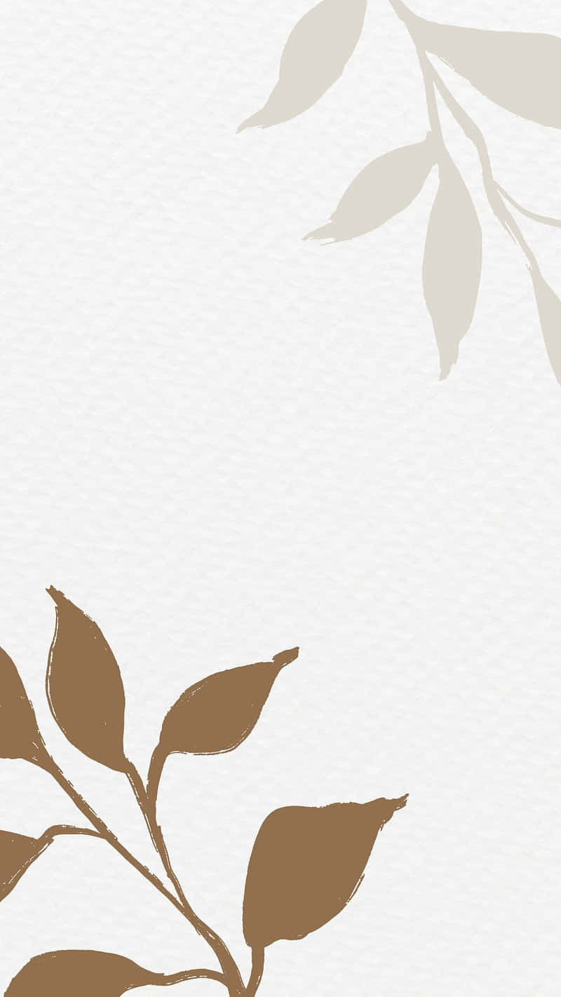 Earthy Leaves Simple Art Wallpaper