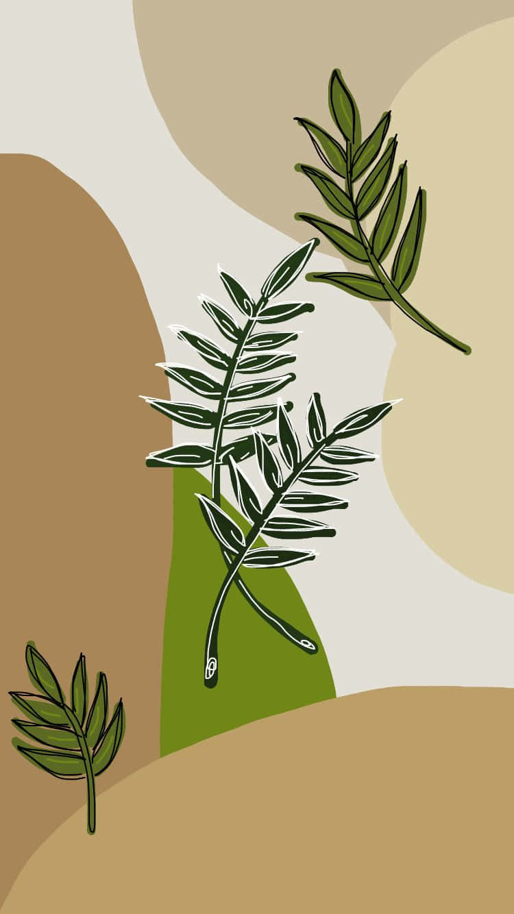 Earthy_ Tones_ Leaf_ Illustration.jpg Wallpaper