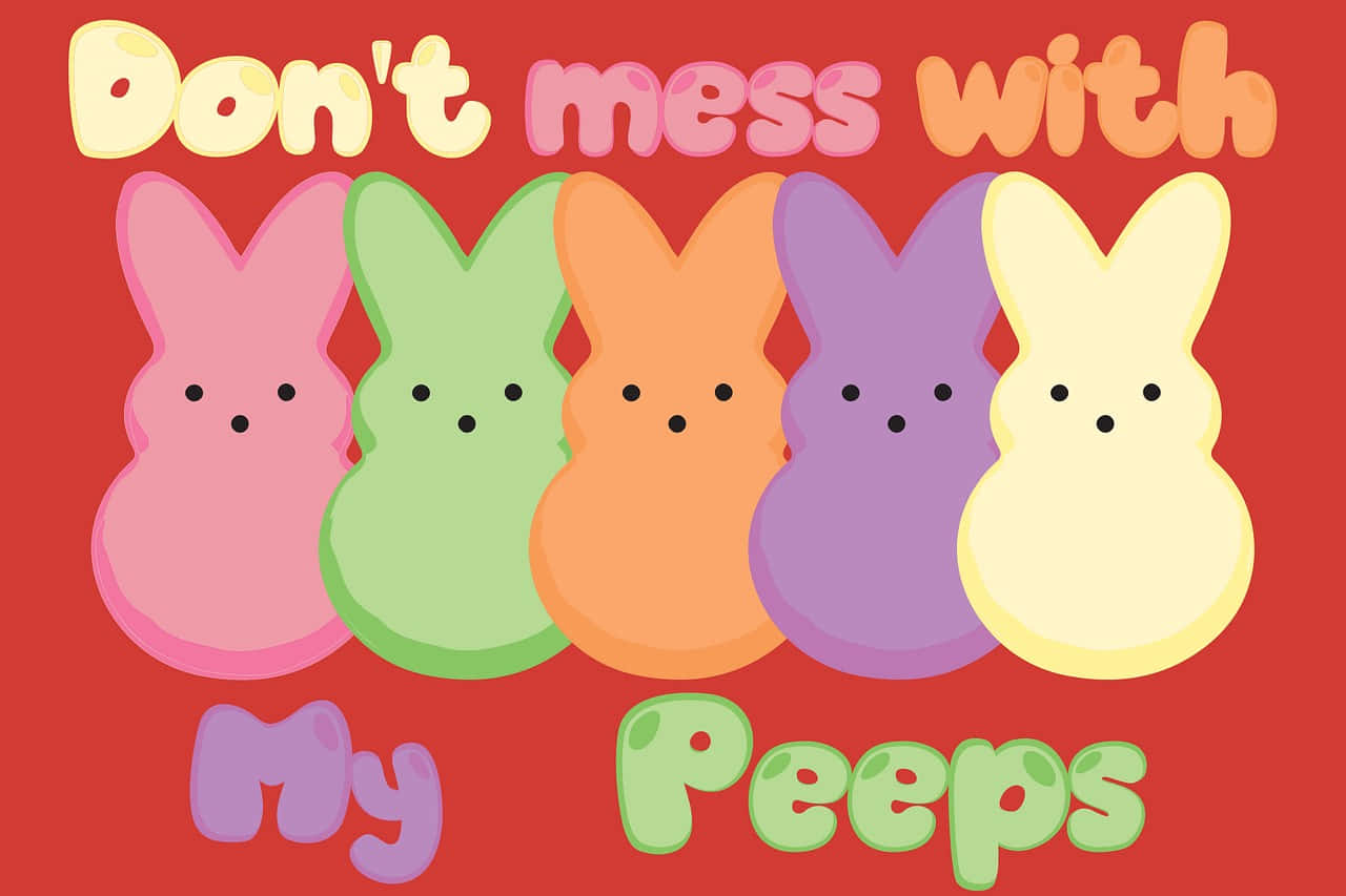 Easter Peeps Bunny Graphic Wallpaper