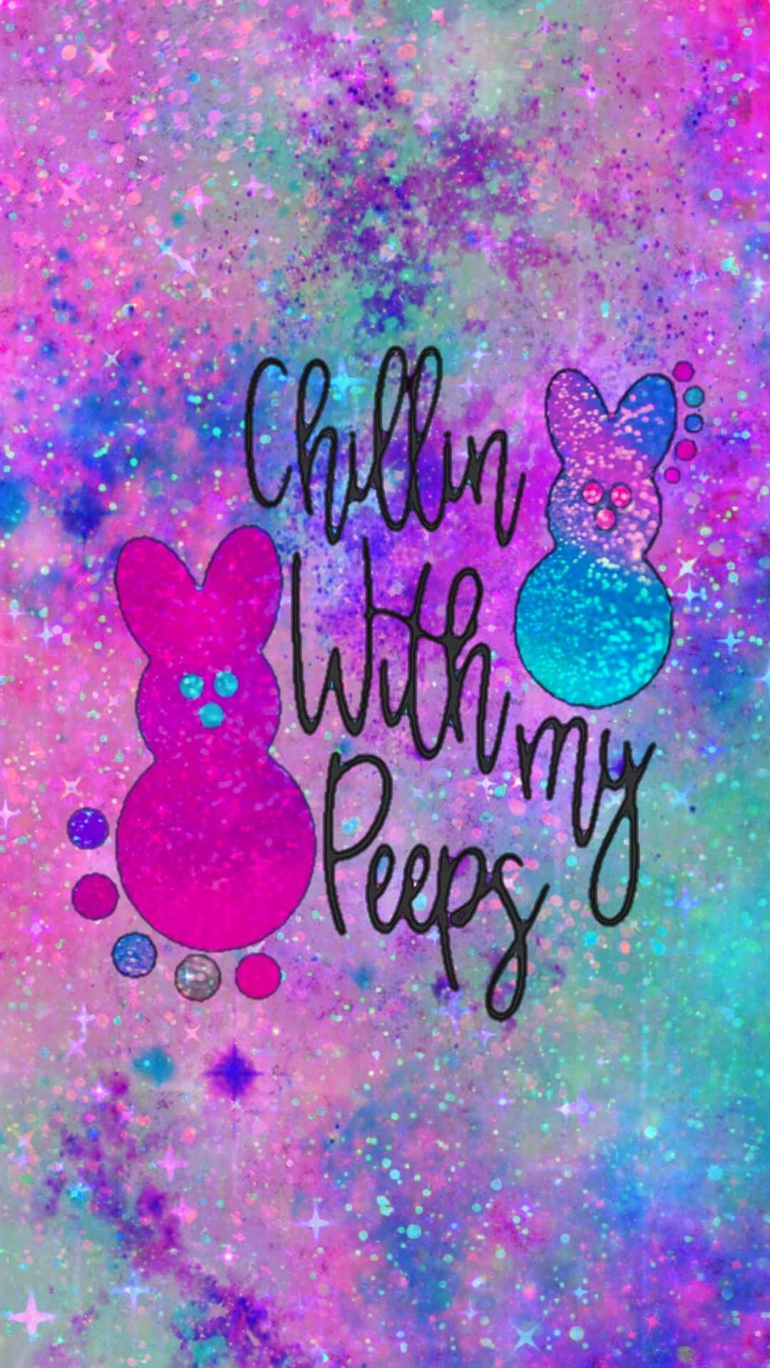 Easter Peeps Galaxy Background Artwork Wallpaper