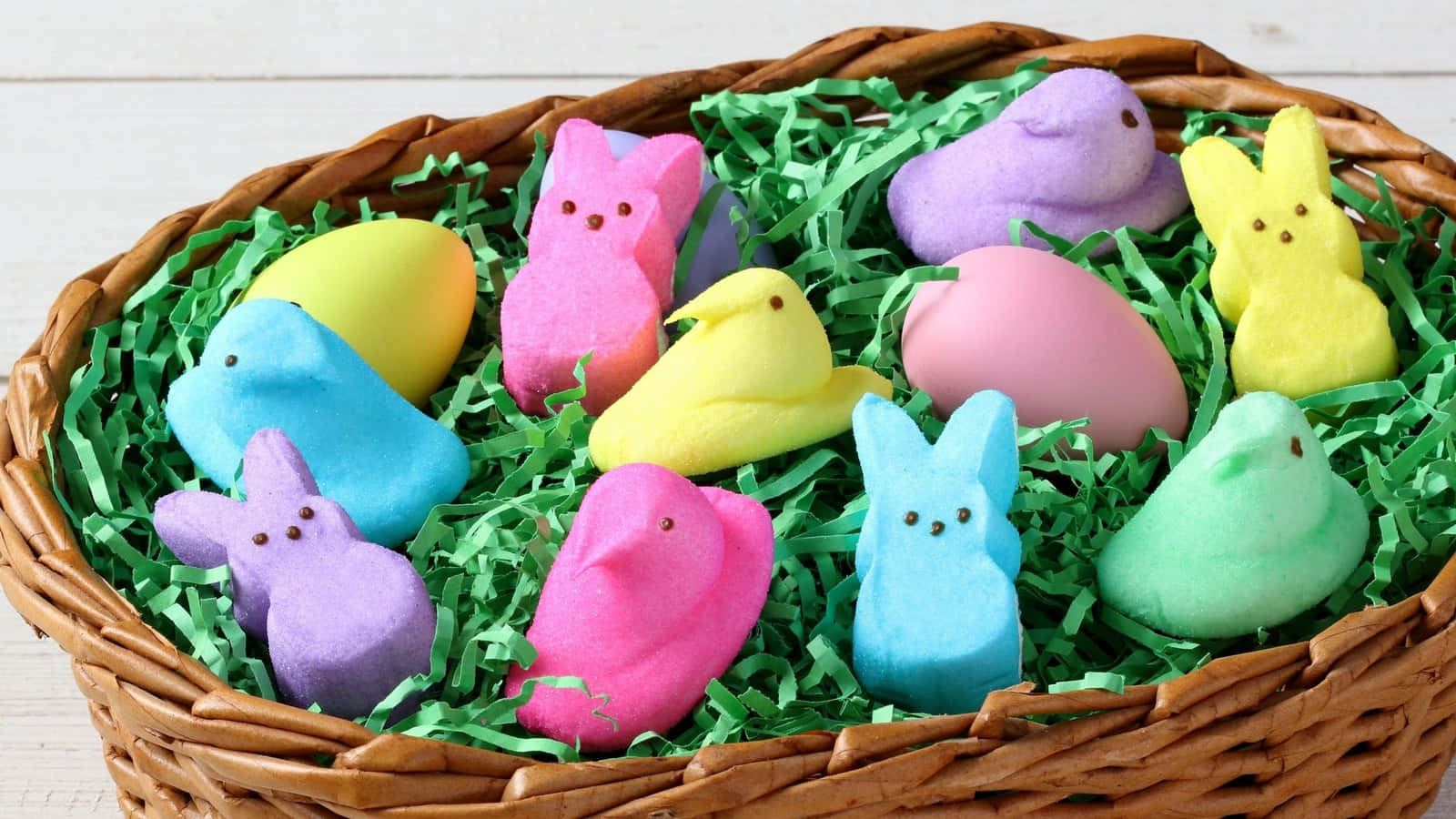 Easter Peepsin Basket Wallpaper