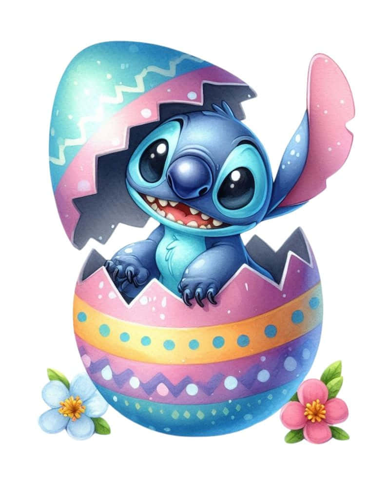 Easter Stitch Hatching From Egg Wallpaper