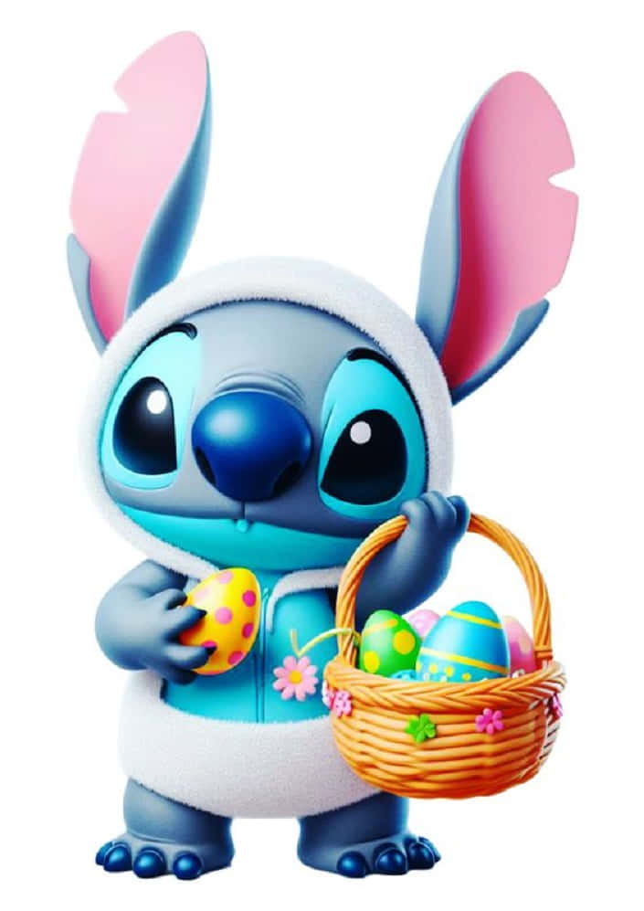 Easter Stitchwith Bunny Earsand Eggs Wallpaper