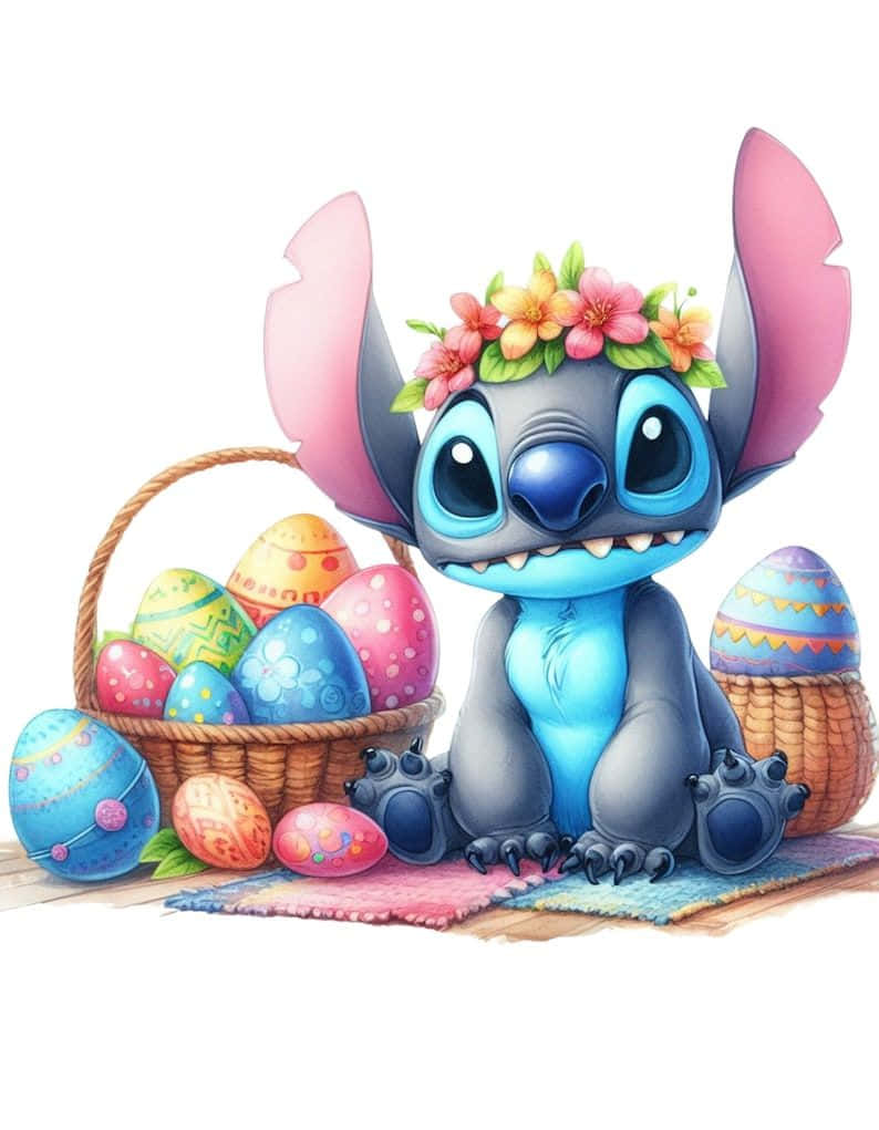 Easter Stitchwith Decorated Eggs Wallpaper