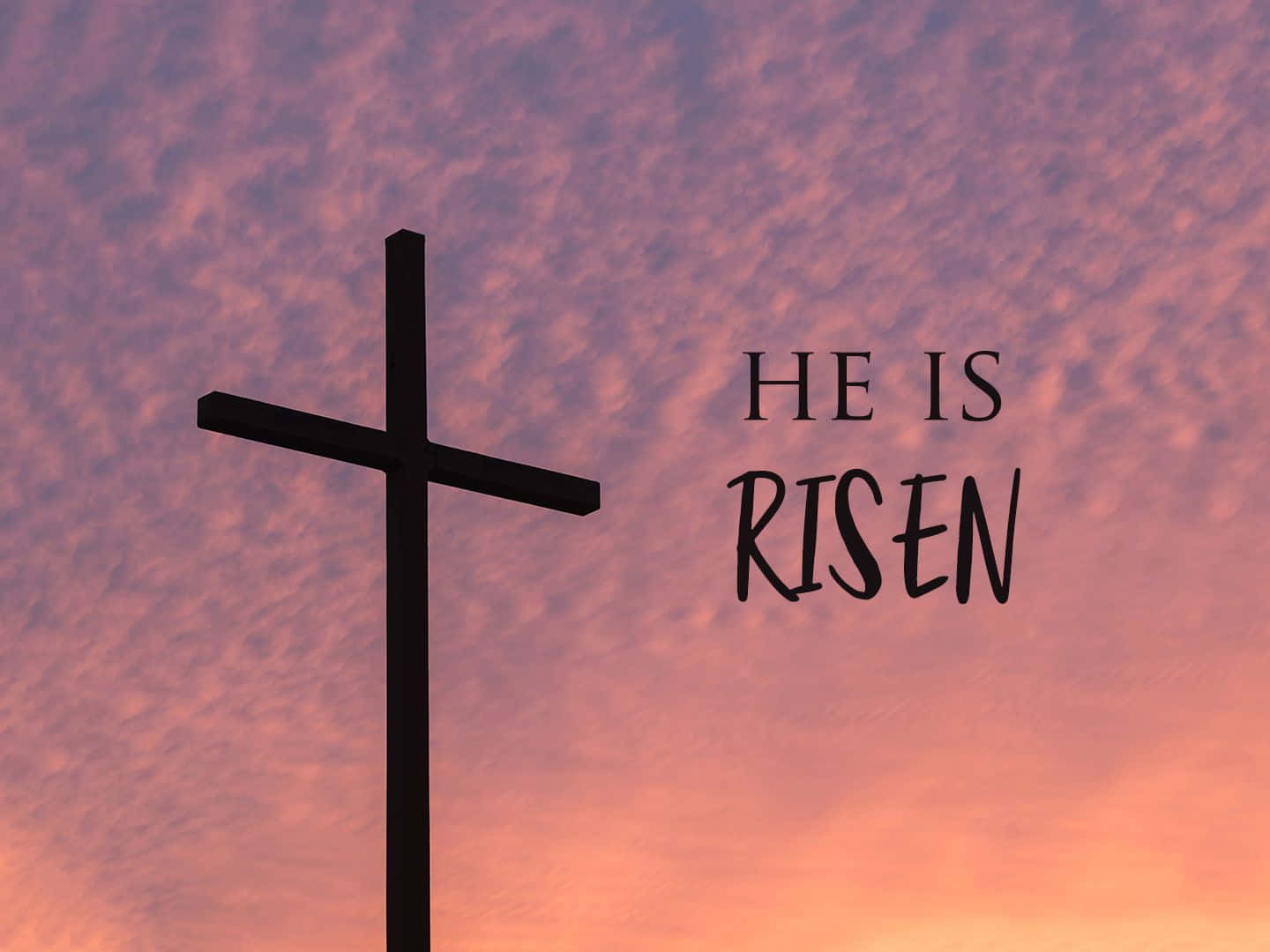 Easter Sunrise Cross He Is Risen Wallpaper