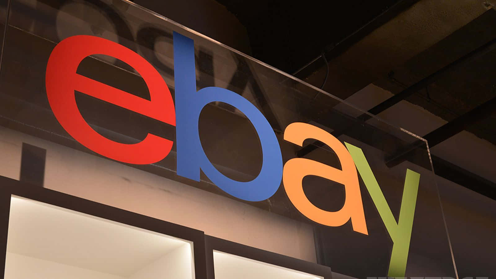 Ebay Uk Logo On Glass Wallpaper